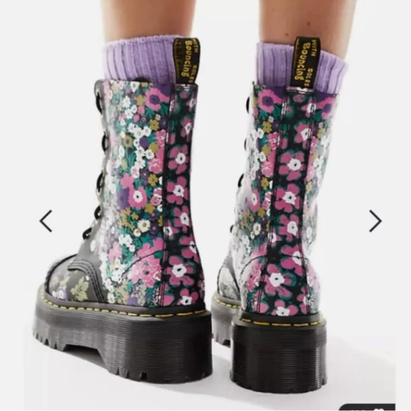 DR. MARTENS SINCLAIR LIMITED EDITION FLORAL ROSES PLATFORM BOOTS SIZE 8 NEW - Picture 2 of 15